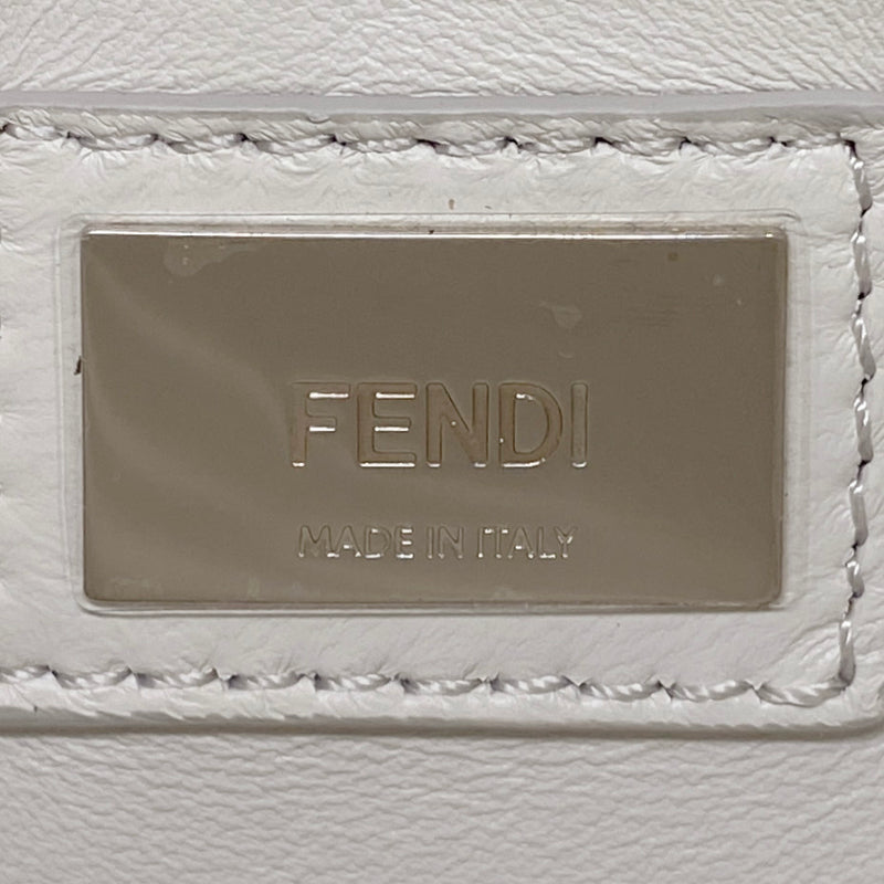 【6kc2090】フェンディ ハンドバッグ ピーカブー レザー ホワイト シルバー金具【中古】レディース