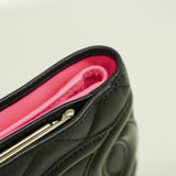 【6kc2103】シャネル 財布 カンボン ラムスキン ブラック シルバー金具【中古】レディース