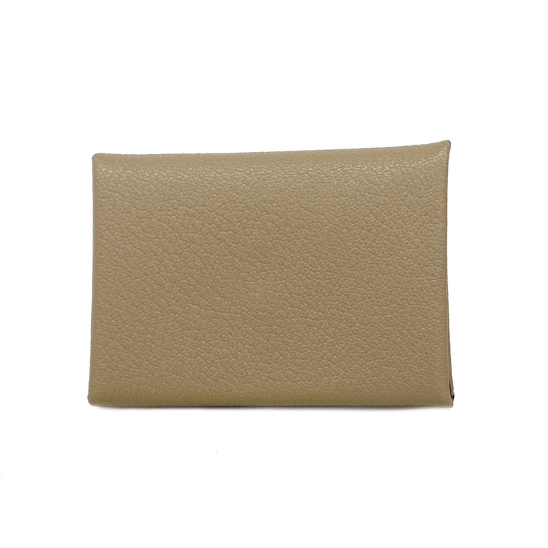 【6kc2106】エルメス コインケース カルヴィデュオ シェブルミゾル エトゥープ シルバー金具 U刻印【中古】メンズ レディース ユニセックス