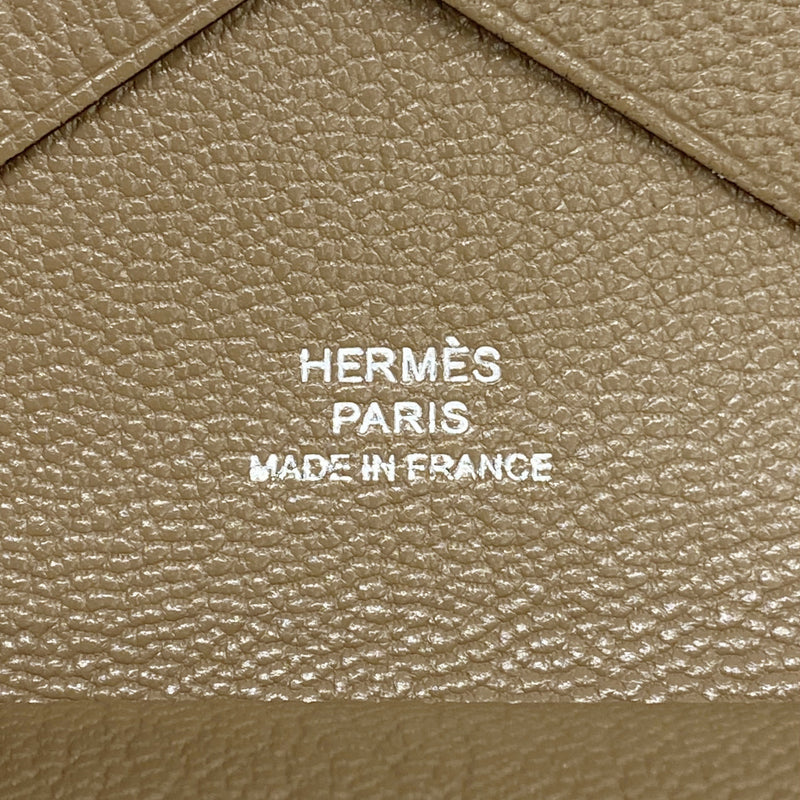【6kc2106】エルメス コインケース カルヴィデュオ シェブルミゾル エトゥープ シルバー金具 U刻印【中古】メンズ レディース ユニセックス