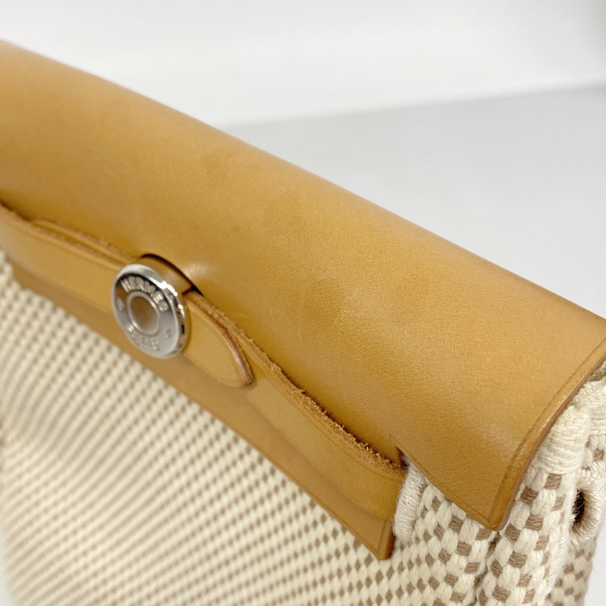 【6kc2108】エルメス ショルダーバッグ エールバッグTPM トワルGM ナチュラル シルバー金具 □I刻印【中古】レディース
