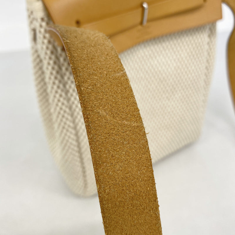 【6kc2108】エルメス ショルダーバッグ エールバッグTPM トワルGM ナチュラル シルバー金具 □I刻印【中古】レディース