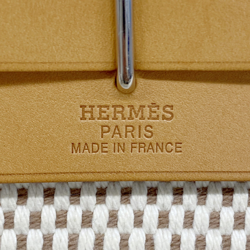 【6kc2108】エルメス ショルダーバッグ エールバッグTPM トワルGM ナチュラル シルバー金具 □I刻印【中古】レディース