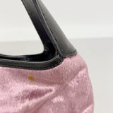 【6kc2109】グッチ ハンドバッグ ジャッキー 001 3735 ベロア ピンク ブラック シルバー金具【中古】レディース