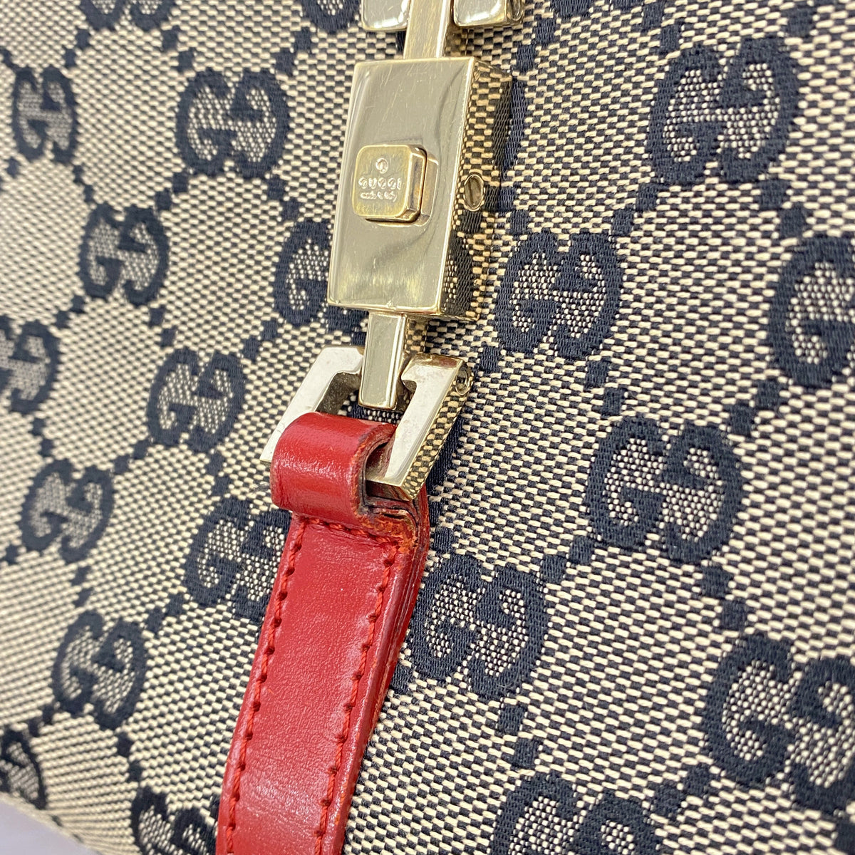 【6kc2112】グッチ ハンドバッグ GGキャンバス/ジャッキー 002 1068 キャンバス ベージュ レッド シャンパンゴールド金具【中古】レディース