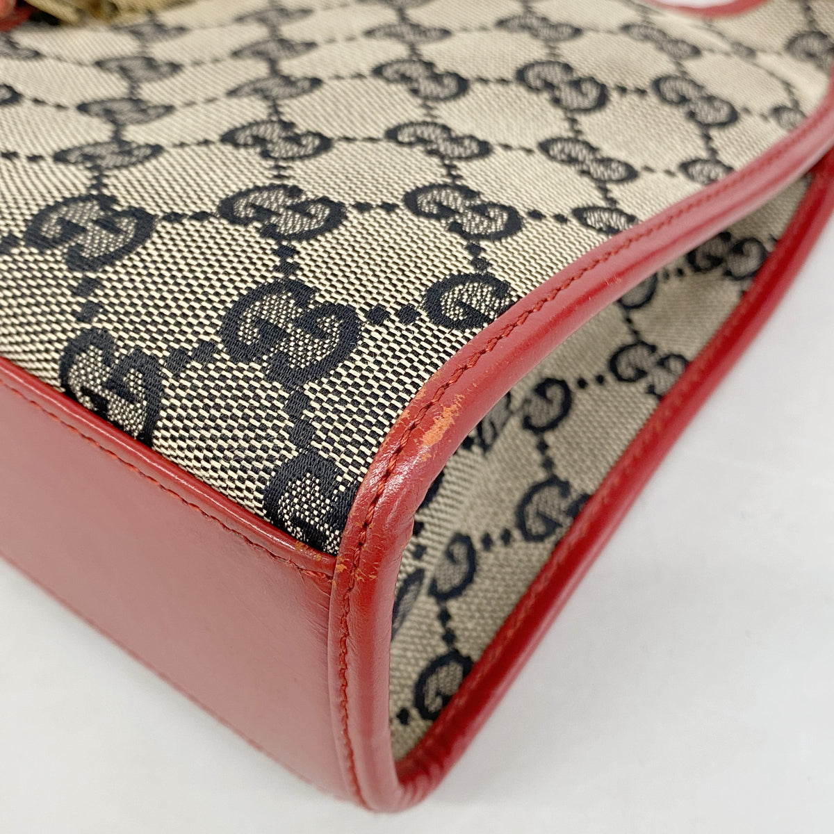 【6kc2112】グッチ ハンドバッグ GGキャンバス/ジャッキー 002 1068 キャンバス ベージュ レッド シャンパンゴールド金具【中古】レディース