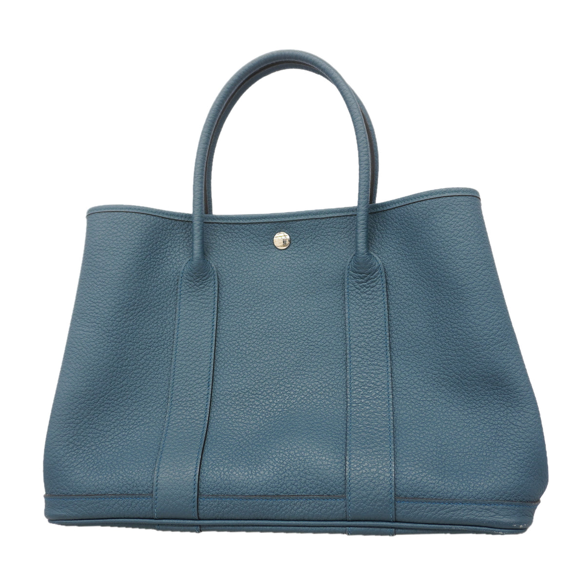 【6kc2157】エルメス トートバッグ ガーデンパーティPM カントリー ブルートンペット シルバー金具 □R刻印【中古】レディース