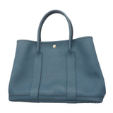 【6kc2157】エルメス トートバッグ ガーデンパーティPM カントリー ブルートンペット シルバー金具 □R刻印【中古】レディース