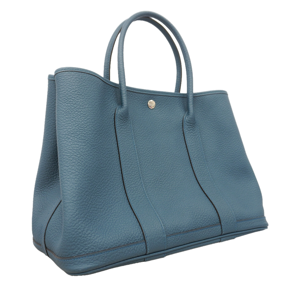 【6kc2157】エルメス トートバッグ ガーデンパーティPM カントリー ブルートンペット シルバー金具 □R刻印【中古】レディース