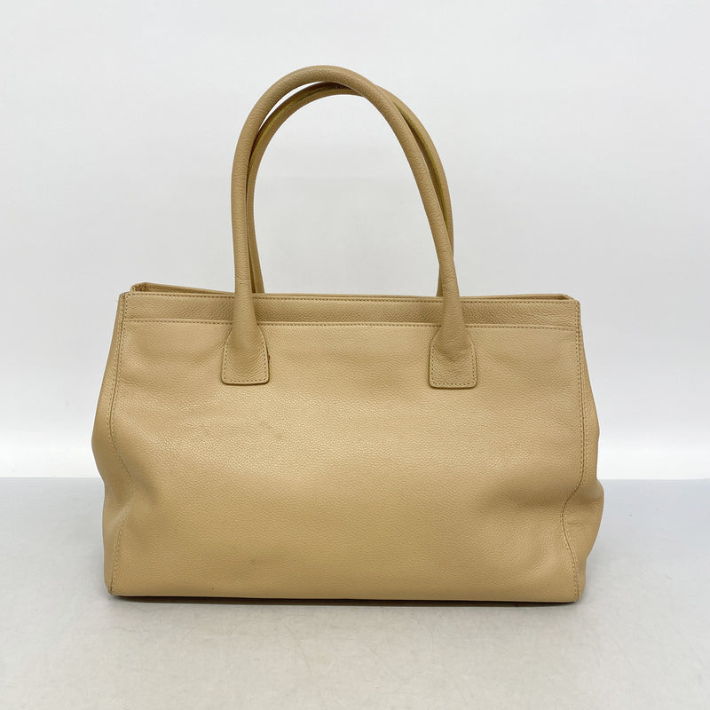 【6kc2164】シャネル トートバッグ エグゼクティブ レザー ベージュ ゴールド金具【中古】レディース