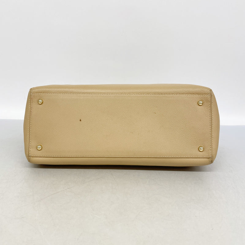 【6kc2164】シャネル トートバッグ エグゼクティブ レザー ベージュ ゴールド金具【中古】レディース