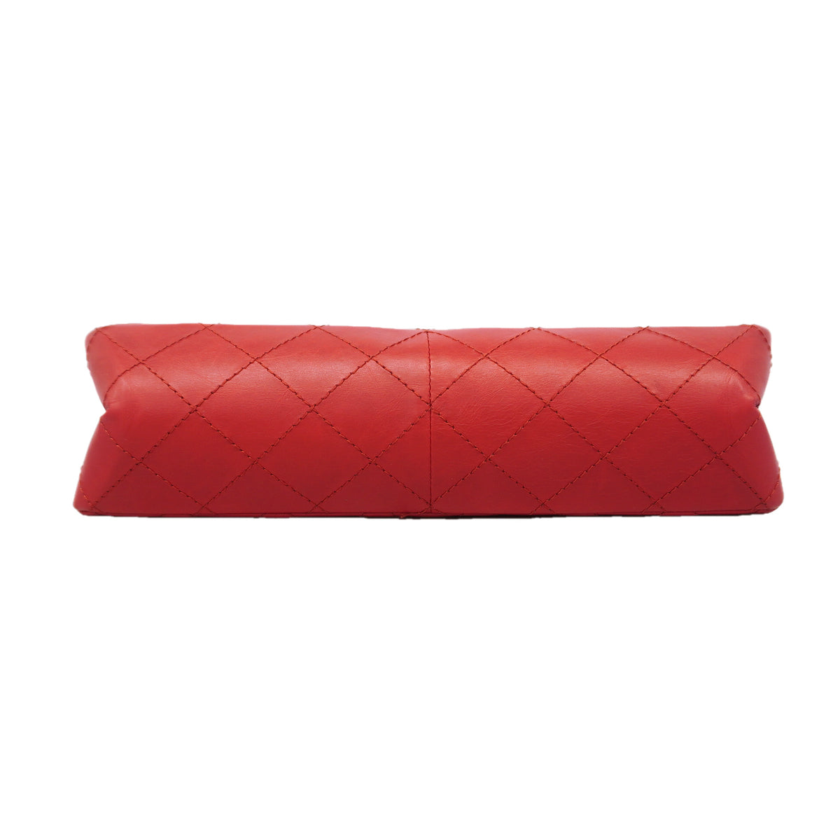 【6kc2174】シャネル ショルダーバッグ 2.55/マトラッセ Wフラップ Wチェーン マキシ レザー レッド シルバー金具【中古】レディース