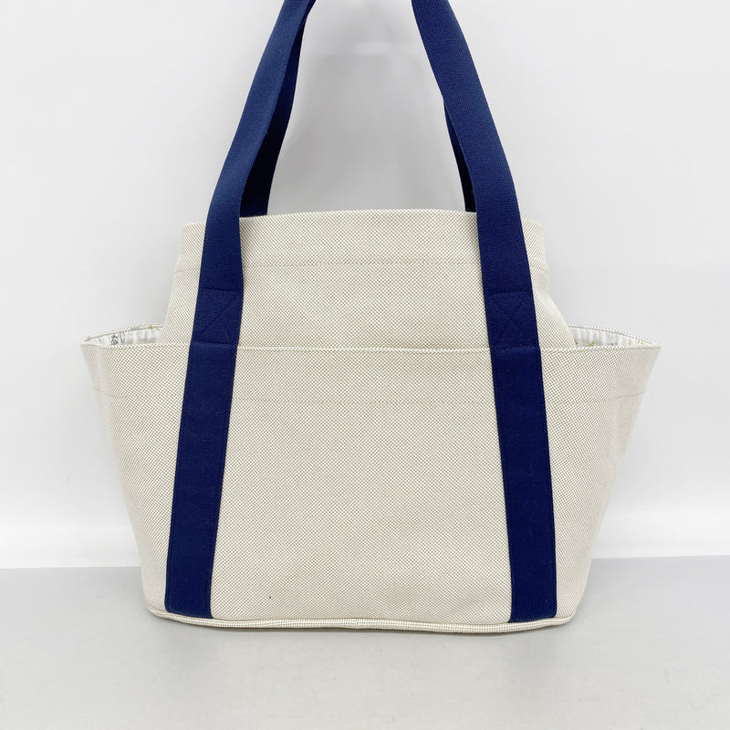 【6kc2181】エルメス マザーズバッグ カブリオル トワルアッシュ ネイビー シルバー金具【中古】レディース