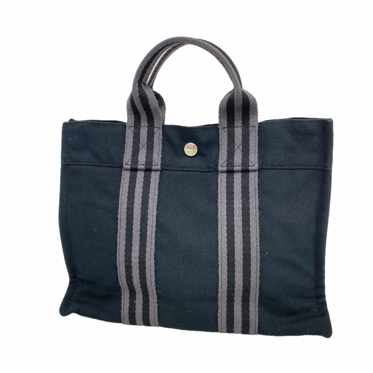 【6kc2205】エルメス ハンドバッグ フールトゥPM キャンバス ブラック シルバー金具【中古】レディース