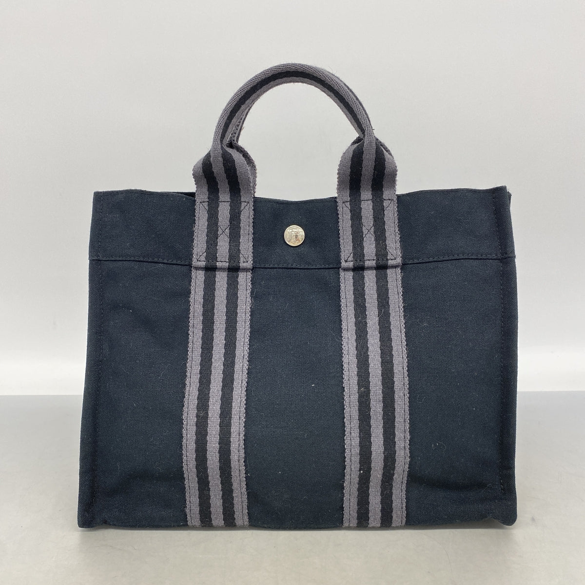 【6kc2205】エルメス ハンドバッグ フールトゥPM キャンバス ブラック シルバー金具【中古】レディース