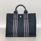 【6kc2205】エルメス ハンドバッグ フールトゥPM キャンバス ブラック シルバー金具【中古】レディース