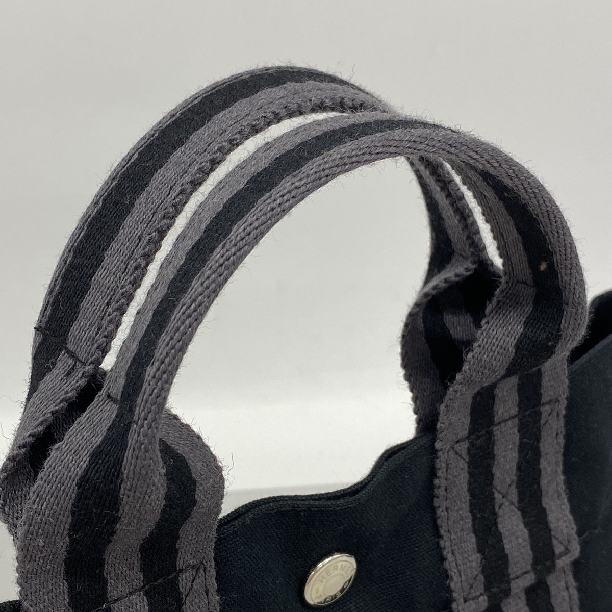 【6kc2205】エルメス ハンドバッグ フールトゥPM キャンバス ブラック シルバー金具【中古】レディース