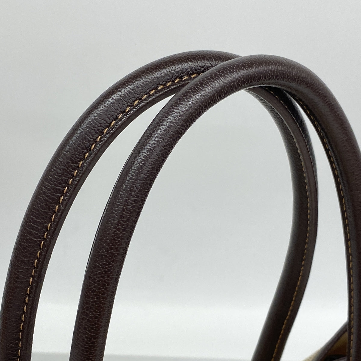 【6kc2207】エルメス トートバッグ ガーデンパーティPM トワルアッシュ ブラウン シルバー金具 □I刻印【中古】レディース