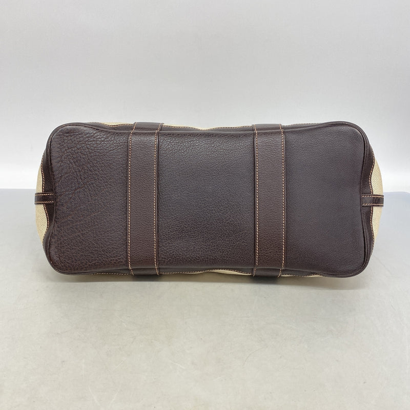 【6kc2207】エルメス トートバッグ ガーデンパーティPM トワルアッシュ ブラウン シルバー金具 □I刻印【中古】レディース