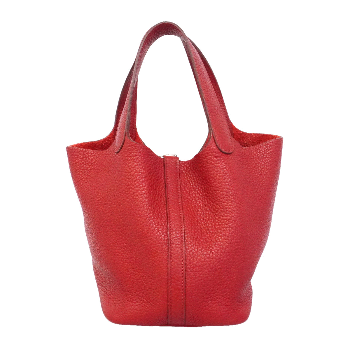 【6kc2214】エルメス ハンドバッグ ピコタンロックPM トリヨンクレマンス ルージュカザック シルバー金具 □O刻印【中古】レディース