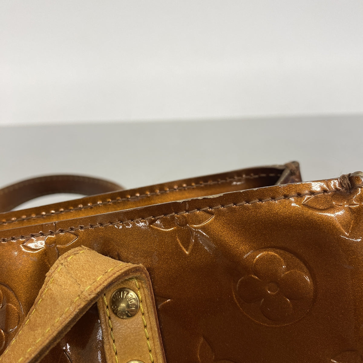 【6kc2218】ルイヴィトン ハンドバッグ ヴェルニ リードPM M91146 ブロンズ【中古】レディース