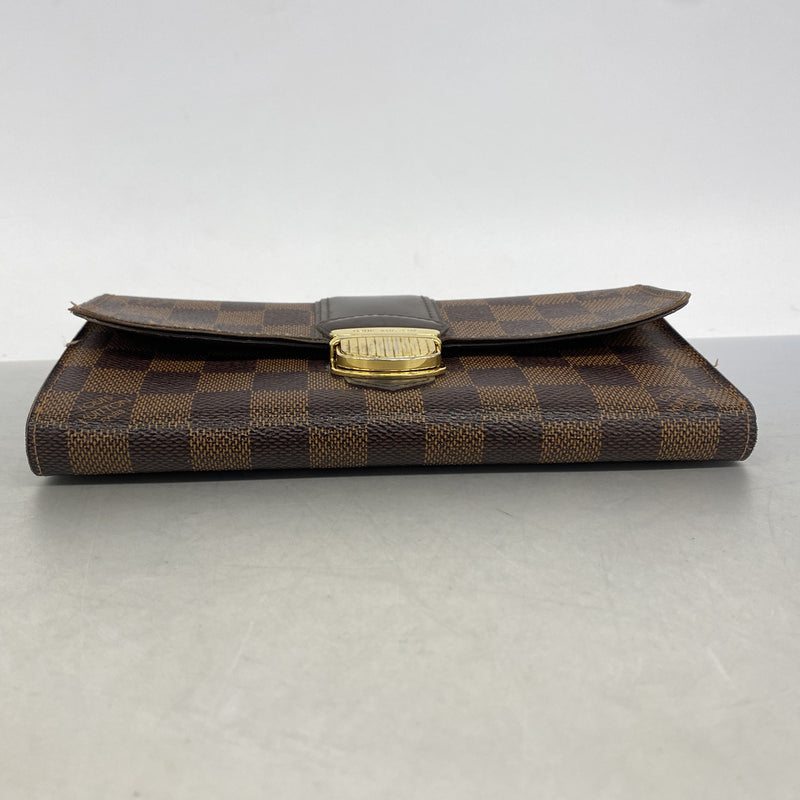 【6kc2224】ルイヴィトン 長財布 ダミエ ポルトフォイユシスティナ N61747 エベヌ【中古】レディース