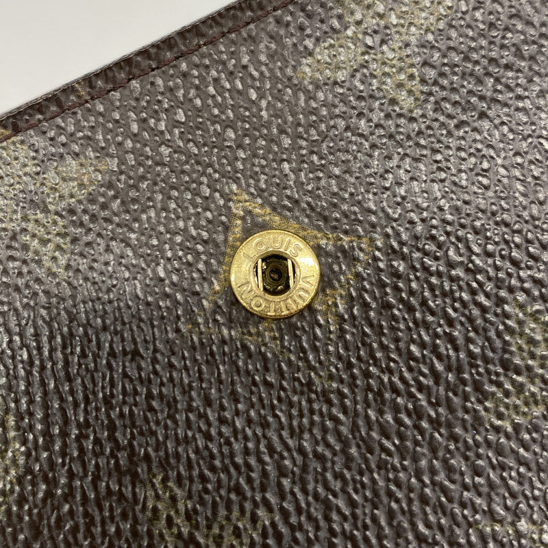 【6kc2225】ルイヴィトン 財布 モノグラム コンパクトジップ M61667 ブラウン【中古】レディース