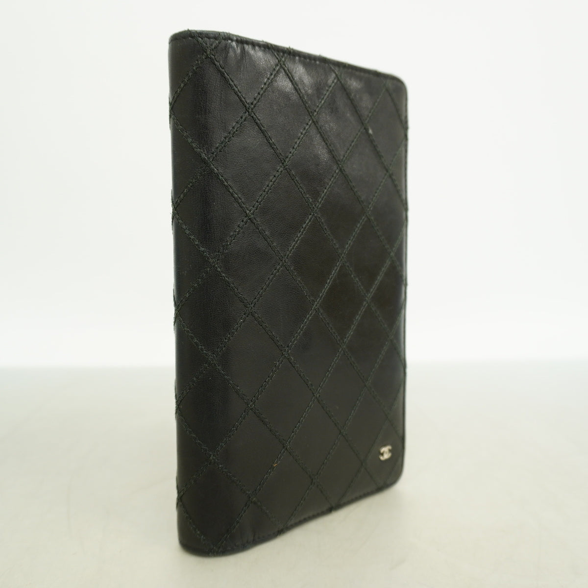 【6kc2230】シャネル 長財布 ビコローレ ラムスキン ブラック シルバー金具【中古】レディース