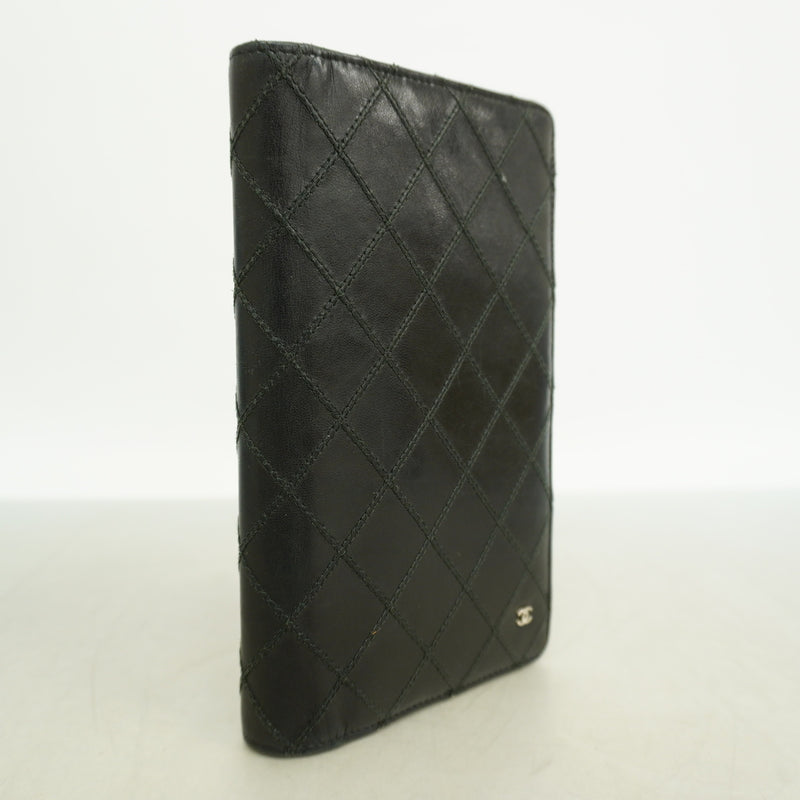 【6kc2230】シャネル 長財布 ビコローレ ラムスキン ブラック シルバー金具【中古】レディース