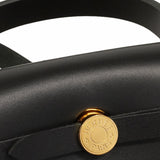 【6kc2234】エルメス ハンドバッグ エールバッグジップPM トワルGM ブラック ゴールド金具 G刻印【中古】レディース