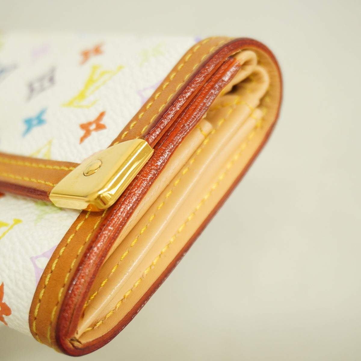 【6kc2248】ルイヴィトン コインケース モノグラム・マルチカラー ポルトモネプラ M92657 ブロン【中古】レディース