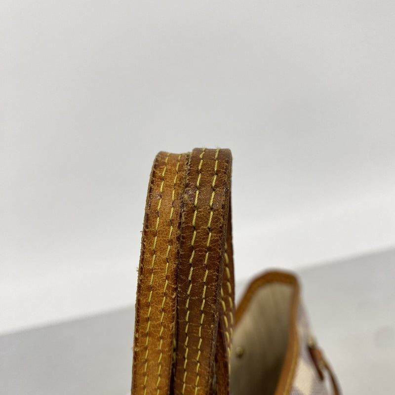 【6kc2263】ルイヴィトン トートバッグ ダミエ・アズール ネヴァーフルPM N51110 ホワイト【中古】レディース