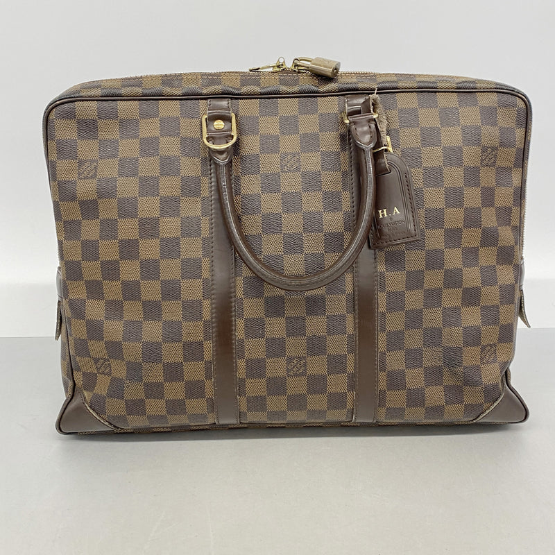 【6kc2265】ルイヴィトン ブリーフケース ダミエ ポルトドキュマンヴォワヤージュ N41124 エベヌ【中古】メンズ