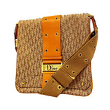 【6kc2325】クリスチャンディオール ショルダーバッグ トロッター キャンバス ブラウン ゴールド金具【中古】レディース
