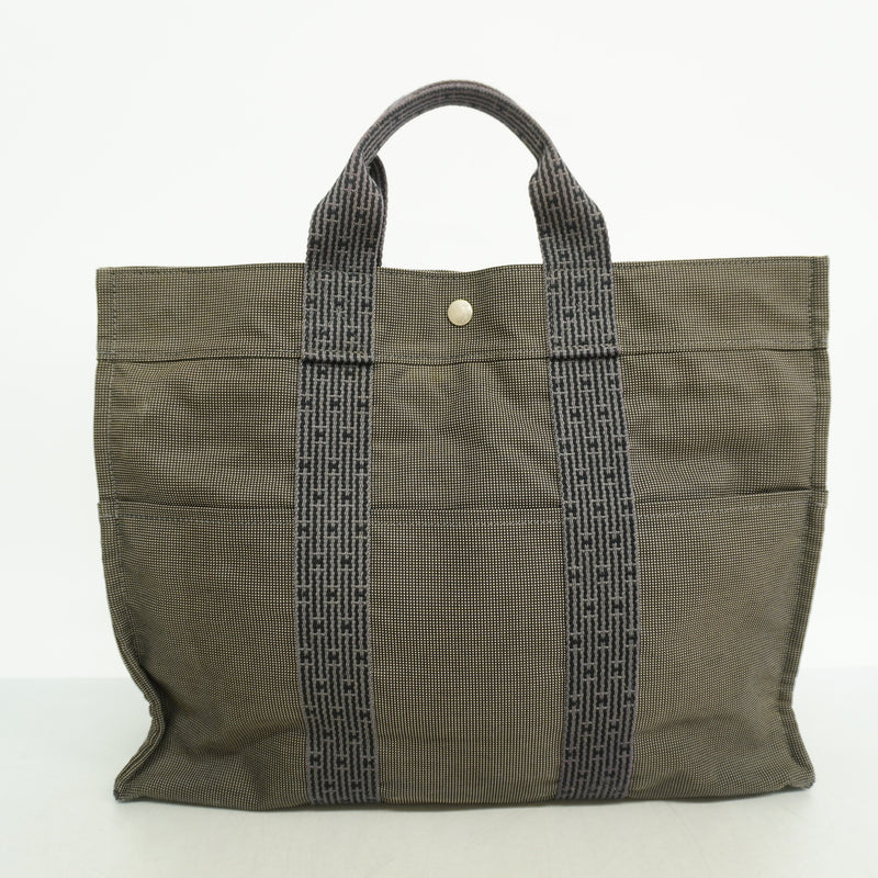【6kc2327】エルメス トートバッグ エールラインMM ナイロン グレー シルバー金具【中古】メンズ レディース ユニセックス