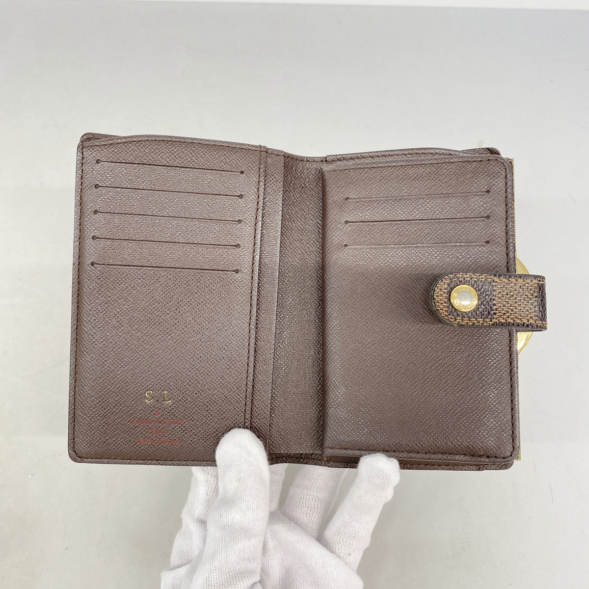 【6kc2354】ルイヴィトン 財布 ダミエ ポルトフォイユヴィエノワ N61674 エベヌ【中古】レディース
