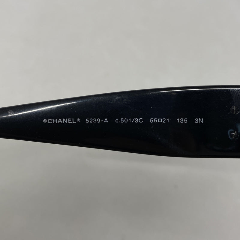 【6kc2362】シャネル サングラス 5239-A プラスチック ブラック シルバー金具【中古】レディース