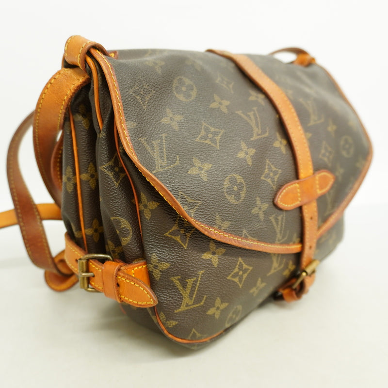 【6kc2387-h】ルイヴィトン ショルダーバッグ モノグラム ソミュール30 M42256 ブラウン【中古】レディース