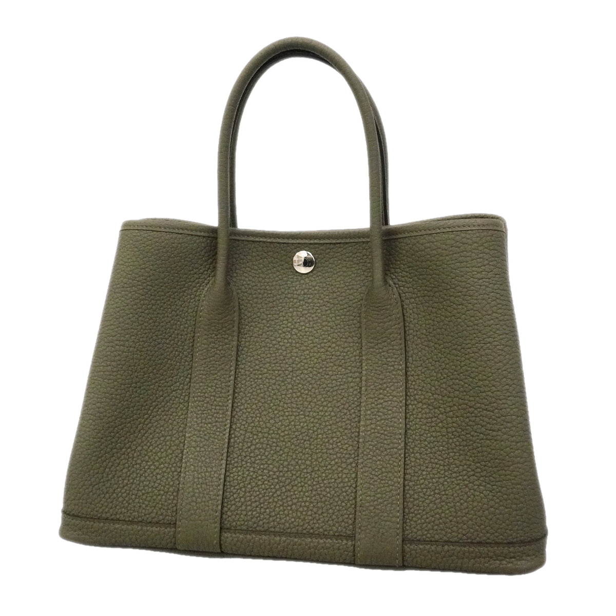 【6kc2399】エルメス トートバッグ ガーデンパーティTPM ネゴンダ ヴェールロデン シルバー金具 G刻印【中古】レディース