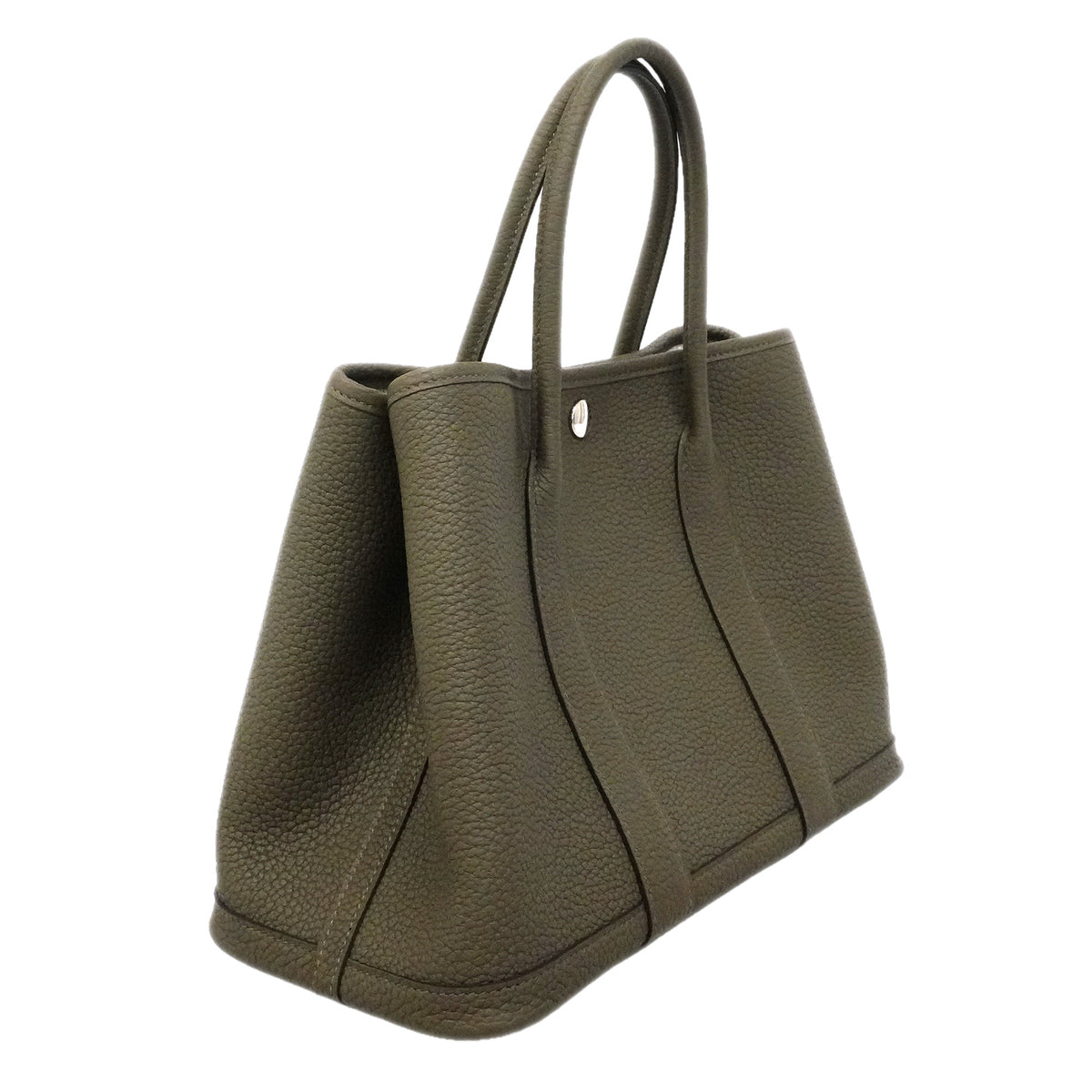 【6kc2399】エルメス トートバッグ ガーデンパーティTPM ネゴンダ ヴェールロデン シルバー金具 G刻印【中古】レディース