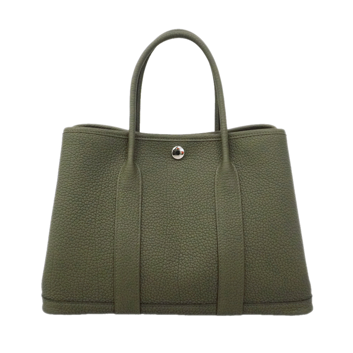 【6kc2399】エルメス トートバッグ ガーデンパーティTPM ネゴンダ ヴェールロデン シルバー金具 G刻印【中古】レディース