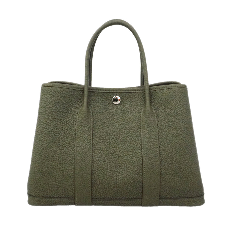 【6kc2399】エルメス トートバッグ ガーデンパーティTPM ネゴンダ ヴェールロデン シルバー金具 G刻印【中古】レディース