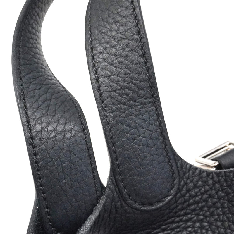 【6kc2400】エルメス ハンドバッグ ピコタンロックPM トリヨンクレマンス ブラック シルバー金具 W刻印【中古】レディース