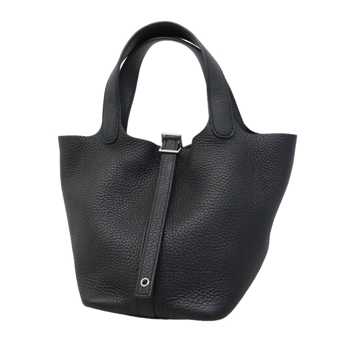 【6kc2400】エルメス ハンドバッグ ピコタンロックPM トリヨンクレマンス ブラック シルバー金具 W刻印【中古】レディース