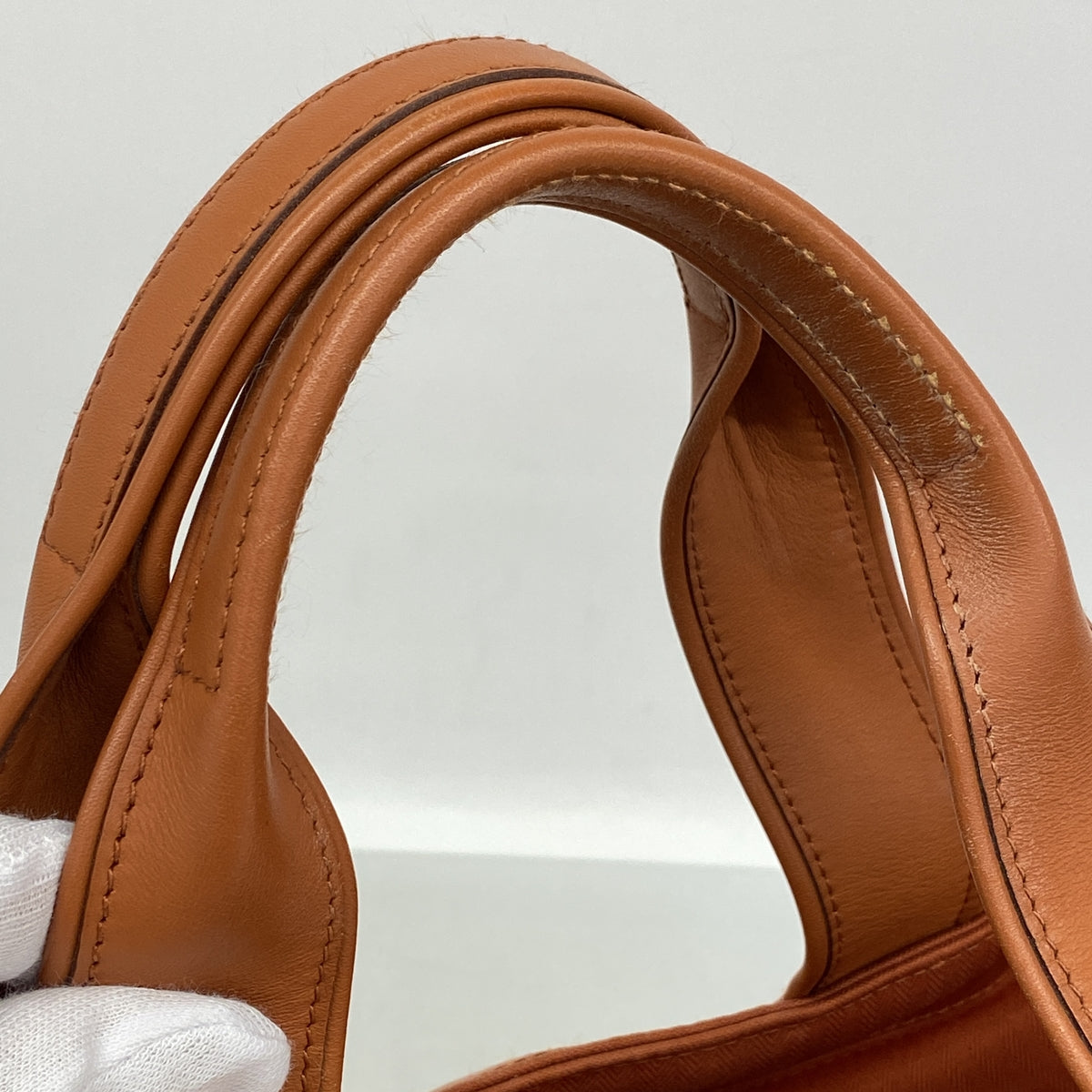 【6kc2425】エルメス トートバッグ アカプルコPM トワルシェブロン オレンジ シルバー金具【中古】メンズ レディース ユニセックス