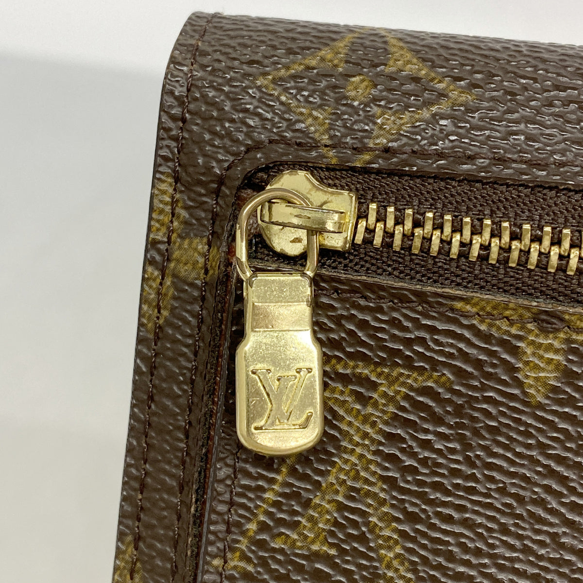 【6kc2451】ルイヴィトン 三つ折り財布 モノグラム ポルトフォイユコアラ M58013 ブラウン【中古】レディース