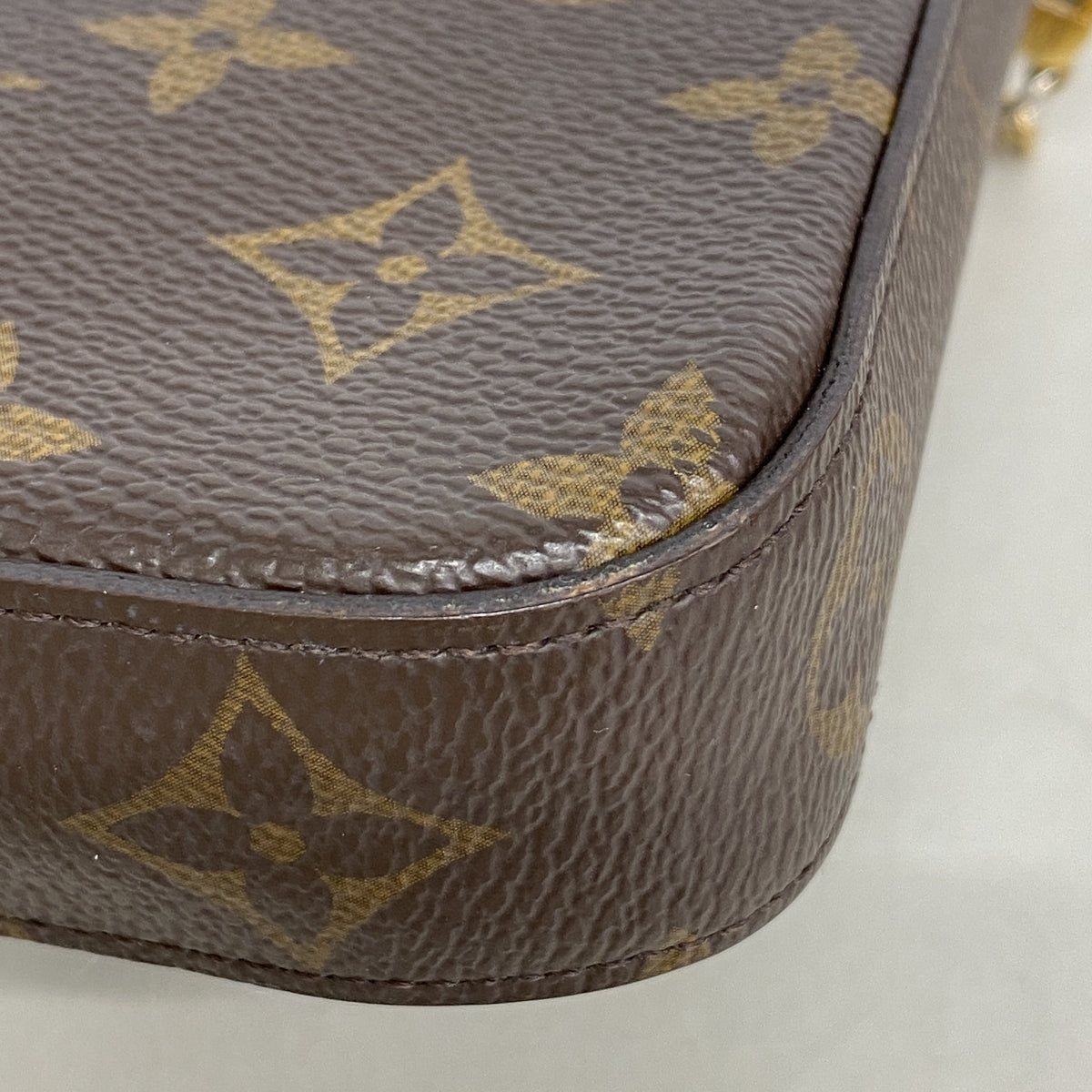 【6kc2453】ルイヴィトン ショルダーウォレット モノグラム ポシェットフェリシー M81896 ブラウン フューシャ【中古】レディース