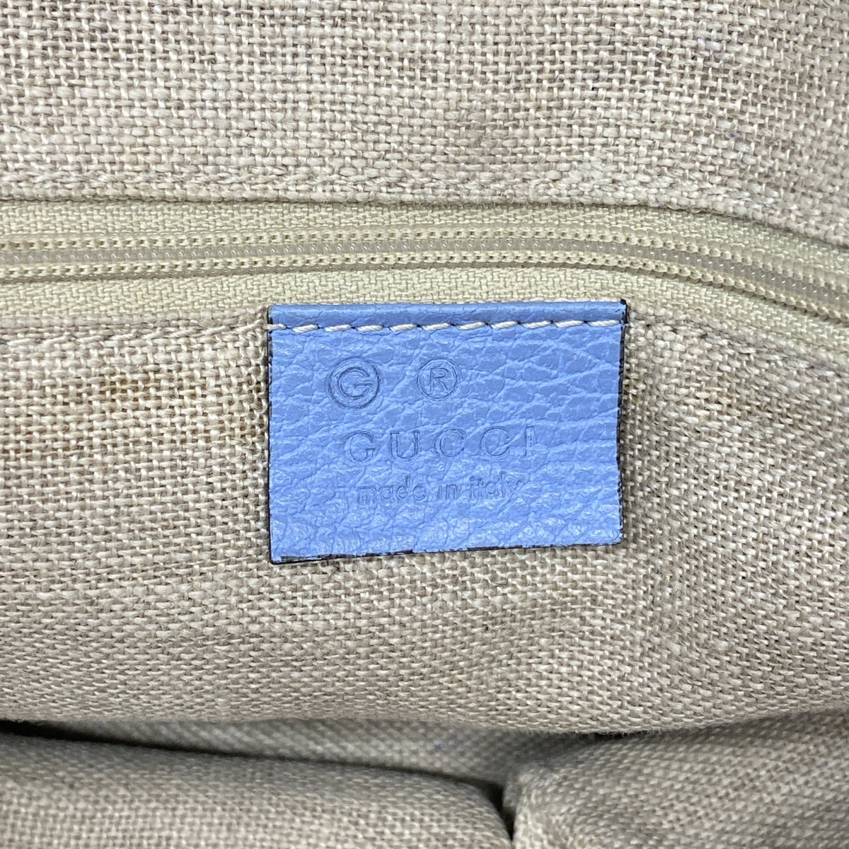 【6kc2471】グッチ ハンドバッグ インターロッキングG 449651 レザー スカイブルー シャンパンゴールド金具【中古】レディース