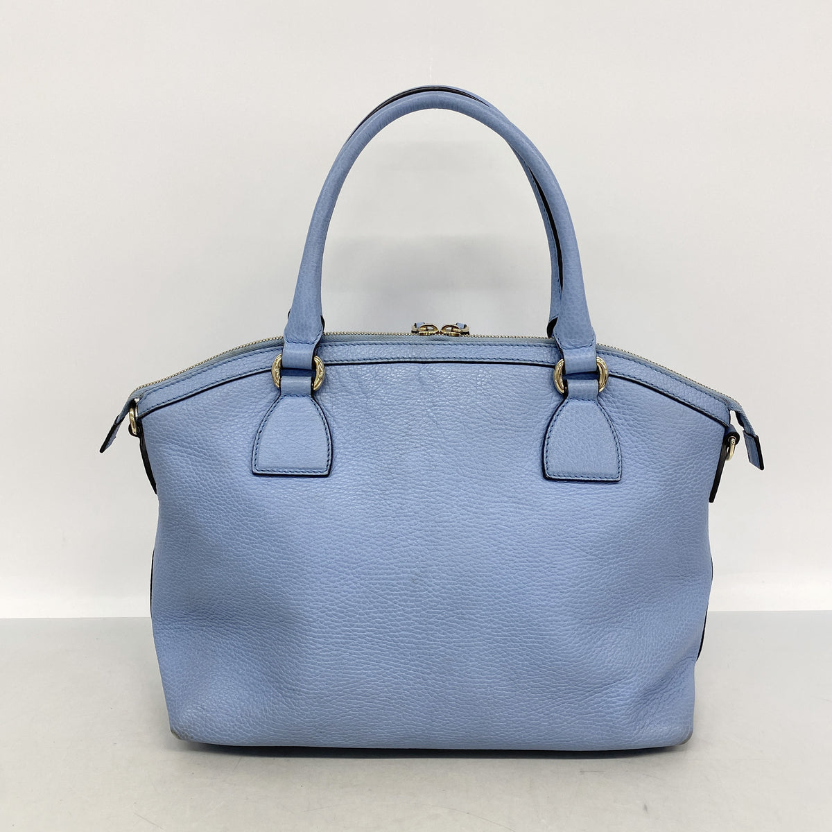 【6kc2471】グッチ ハンドバッグ インターロッキングG 449651 レザー スカイブルー シャンパンゴールド金具【中古】レディース