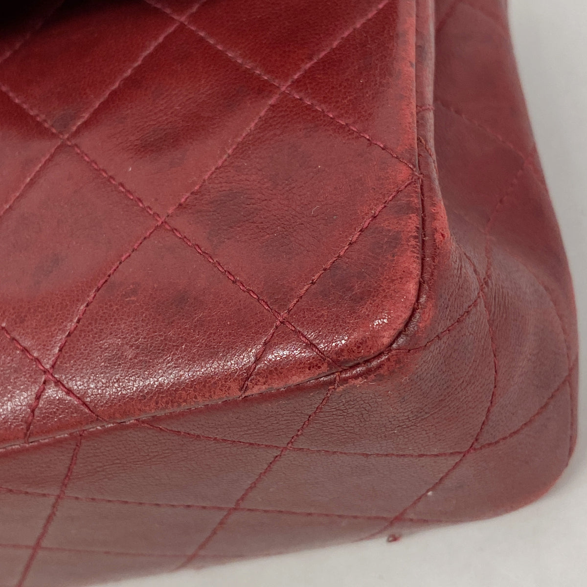 【6kc2472】シャネル ショルダーバッグ マトラッセ Wフラップ Wチェーン ラムスキン レッド ゴールド金具【中古】レディース
